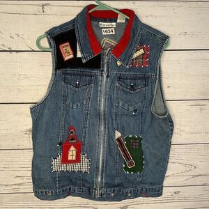 Y2K Denim‎ Vest School Full zip up